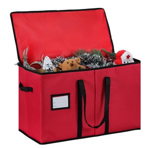 Foldable Christmas Character Storage Container with Fabric Material Holds 8 Holiday Statues and Decorations