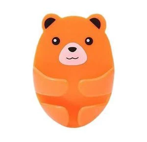 Cartoon Hugging Bear No Need to Use Socket Fixed Adhesive Hook Kitchen Wall Hanging Strong and Traceless Hook Wire Plug Storage