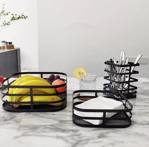 BSCI Kitchen Wire Basket Organizer for Fruit, Napkin, Utensils