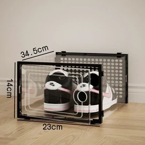 2025 New Release Hot Selling Transparent Sports Shoes with Front Drop Shoe Box Storage Innovative Transparent Shoe Storage Boxes