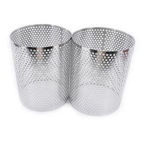 4 Sizes Accessory Baskets 304 316 Stainless Steel Perforated Support New Condition Round Hole Metal Wire Meshes