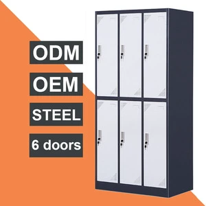 Steel Locker 6 Doors Locker Cabinet Steel Metal Storage Lockers Gym Club Steel Staff School Storage