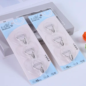3 Pack White Creative Bathroom Wall Foldable Adhesive Plastic Hook Seamless Door Hook Cloth Bag Clothing Key Pot Storage