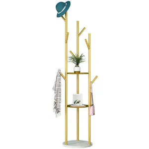 Luxury Iron Coat Stand Rack Portable Organizer Clothing Hanger Coat Stand Rack for Home,Hotel, Entry,Apartment