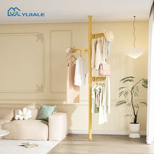 YIJIALE Factory Price Mix Order Supported Tension Mount Coat Rack Damage Free Easy Installation Living Room Coat Rack Stand