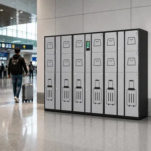 Smart Luggage Locker for Airport Station Hotel Self Service Bag Storage with Touch Screen and Durable Steel Cabinet Design