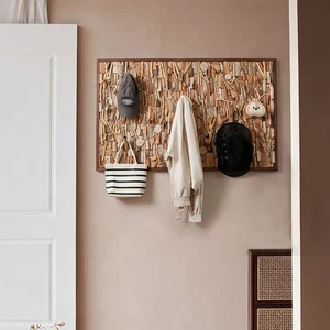 Nordic Wall-mounted Coat Rack with Over 10 Hooks Wooden Entryway Hanging Board Behind Door