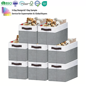 Fabric Storage Bins Handles Large Collapsible Decorative Baskets For Shelf Organizing Closet Storage Baskets Handles