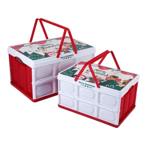Christmas Decoration Gifts Portable Multi-Functional Foldable Plastic Storage Box Home Organizer For Car & Outdoor Camping