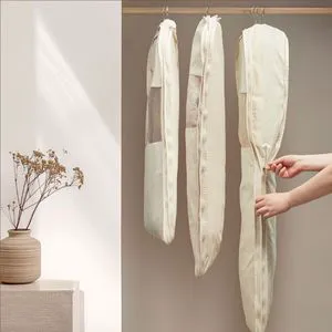 100% Cotton Clothing Dust Cover Rectangle Hook Type Bedroom Storage Dustproof Pure Cotton Clothes Protector