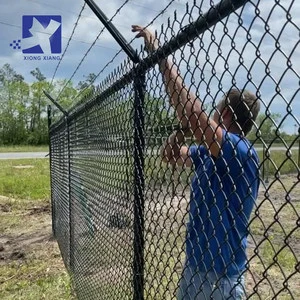 Low Price 6ft PVC Coated Galvanized Black Decoration Diamond Wire Mesh Chain Link Fence