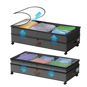 2 Pack Adjustable Under Bed Storage Containers Dividers Multi Compartment Organizer Home Office Clothes Accessories