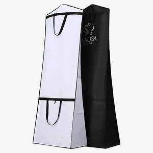 Hemu Personalized Custom Fashion Travel Dust Cover Foldable Suit Protector Garment Bag with Non-Woven Material and Zippers