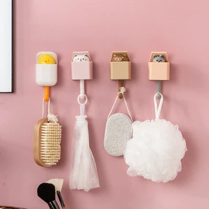 Creative Cartoon Cat Sticking Hook Self Adhesive Dormitory Bedroom Door Hangers Key Umbrella Towel Coat Rack