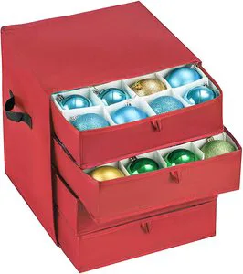 Christmas Decoration Storage Box Collapsible Cube Drawer for Ornament Organization