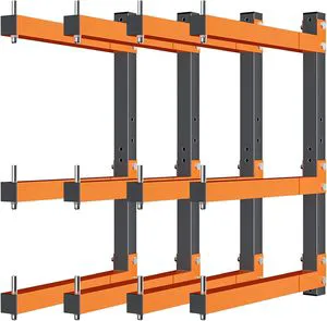 JH-Mech Wall Mounted Garage Wood Organizer Heavy Duty Steel Durable Lumber Storage Rack