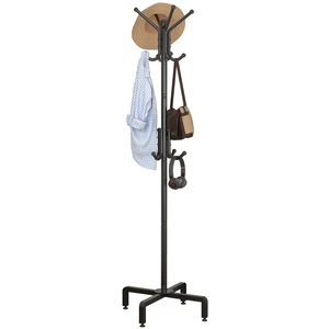 Sturdy 12-Hook Foldable Metal Coat Rack Home Furniture Organizer for Entryway Bedroom Office with Stable Base