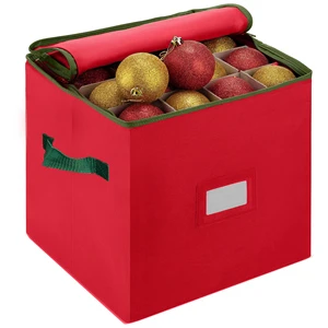 Customized Christmas Storage Box Toy Holiday Ornaments Storage Bag Christmas Decorative Ball Folding Xmas Ornament Box