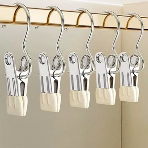 Stainless Steel Clothes Hanger Sock Clip Three-Word Clip No-Trace Hanger Hat Clip Household Use