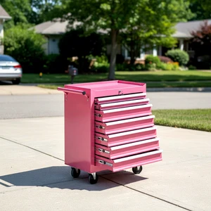 Pink Garage Tool Chest Professional Drawer Tool Cabinet With Comfort Handle Mobile Utility Drawers Customized Tool Cabinet