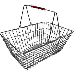 DIKA Steel Basket Metal Shopping Basket With 2 Handles Easy To Carry