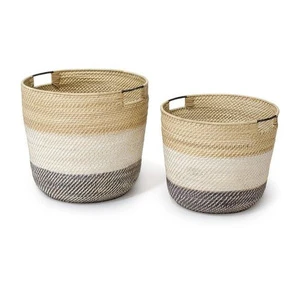 Sustainable Handmade Natural Rattan Jute Yarn Woven Storage Basket Customizable Color Size Eco-Friendly Multi-Purpose Home Decor