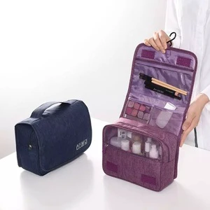 Wholesale Waterproof Zipper Closure Nylon Travel Makeup Storage for Bag Hanging Folding Cosmetic Bag for Women