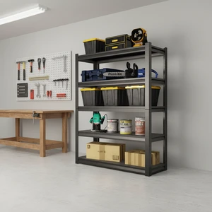 Household Gray 5-Layer Adjustable Floor Height Removable Storage Carbon Steel Electrostatic Powder Coating Multi-functional