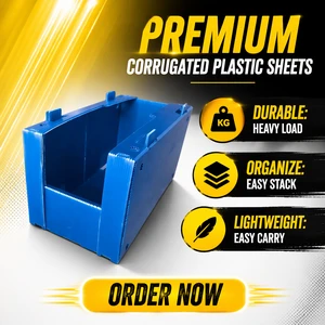 Vietnam Factory Wholesale PP Plastic Corrugated Hollow Stackable Warehouse Storage Box Picking Bins