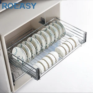 Stainless Steel Wire Basket Sliding Kitchen Storage Organizer Pull Out Drawer Dish Plates Drainer Rack