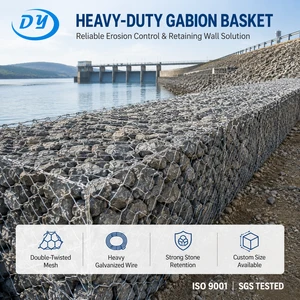 30 Years ISO Certified Easily Assembled Low-Carbon Iron Wire Hexagonal Hole Galvanized Gabion Basket