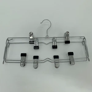 LM1051 Four Layers Metal Adjustable Clothes Hanger Space Saving Clothes Pants Clips Hanger