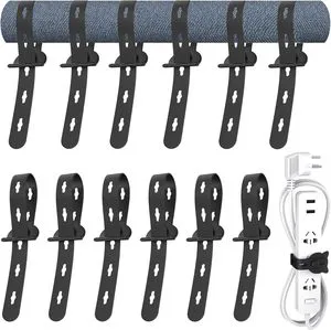 Reusable Cable Ties Elastic Silicone Cord Organizer Straps for Bundling and Organizing Cable Wires Extendable Cable Management
