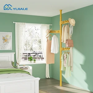 YIJIALE Low Moq Portable Coat Stand No Tools Needed Anti-Slip Rubber Base Kids Room Clothes Hanger Rack With 4 Wings