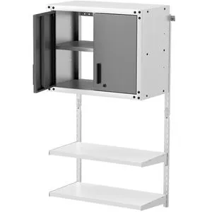 Adjustable Metal Wall Cabinet with Lock 3-Shelf Storage Solution