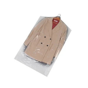 Wholesale Clothes Dust Cover Transparent Disposable Hanging Dry Cleaner Store Suit Coat Clothing Clear Plastic Garment Bag
