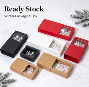 Bulk Ready Stock Drawer Gift Packaging Box, Various Sizes Kraft/White/Black Card Christmas Gift Box Fast Dispatch