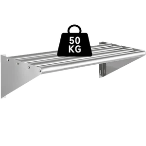 Stainless Steel Round Tube Wall Hanging Rack Commercial Wall Mounted Storage Shelf for Kitchen Utensils Dishes Cookware