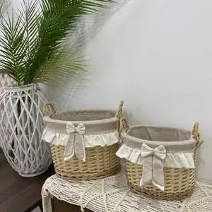 Large Woven Storage Basket 100% Natural Material, Perfect for Blankets/Magazines