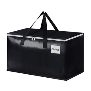 Large Capacity 93L Waterproof PE Woven Multifunctional Clothing Organizers Convenient Living Room Storage Bags Folding Feature