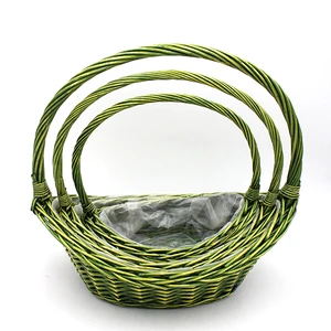 Factory Direct Sales Handmade Woven Picnic Vintage Storage Wicker Basket with Handles