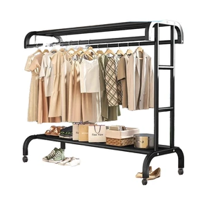 Metal Garment Display Rack Coat Rack Heavy Duty High Service Life Multifunction Living Room Clothes Shelving a Grade