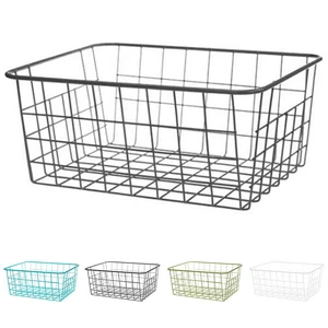 Custom Wholesale Modern Retail Shops Metal Mesh Shopping Basket Colorful Large Capacity Home Product Storage Basket Holder
