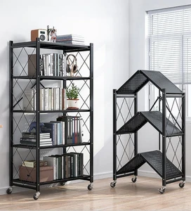 Large Capacity Garage Floor Standing Adjustable Stackable Storage Rack Multi-layer Carbon Steel Folding Boltless Installation