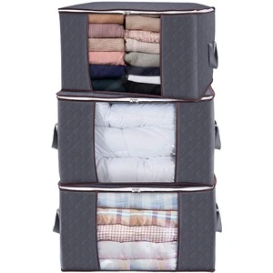 Foldable Clothes Storage Container 90l Clothes Storage Bag for Bedding Clothes Towels Fabric Custom Size