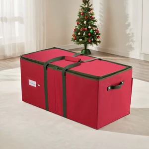 Quality Material Folding Storage Box with Handles Holiday Gift Organizer Container Solution for Home for Christmas Storage