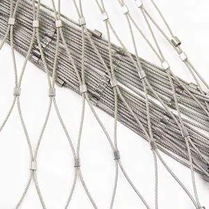 20mm 25mm 30mm 35mm Inox Cable Wire Ferrule Mesh Flexible Stainless Steel Rope Net Wire Rope Mesh Zoo Aviary Netting