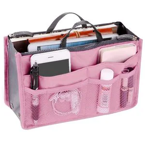 Pink Large Capacity Multifunctional Mesh Travel Portable Storage Bag Handbag Organizer Toiletry Bag Cosmetic Bag