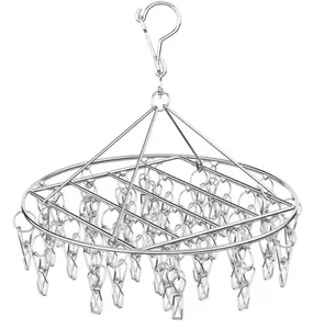 Stainless Steel Clothes Hanger Clip, Balcony Sock Drying Large Disc Clip,underwear Baby Windproof Clothes Hanger Clip