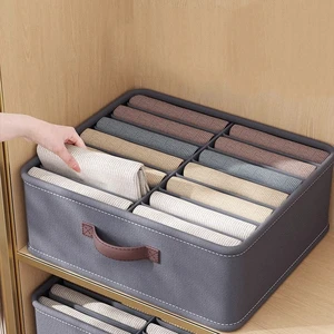 Foldable 24 Grids Cabinet Drawer Organizer Underwear Pants Socks Wardrobe Clothes Organizer with Handle